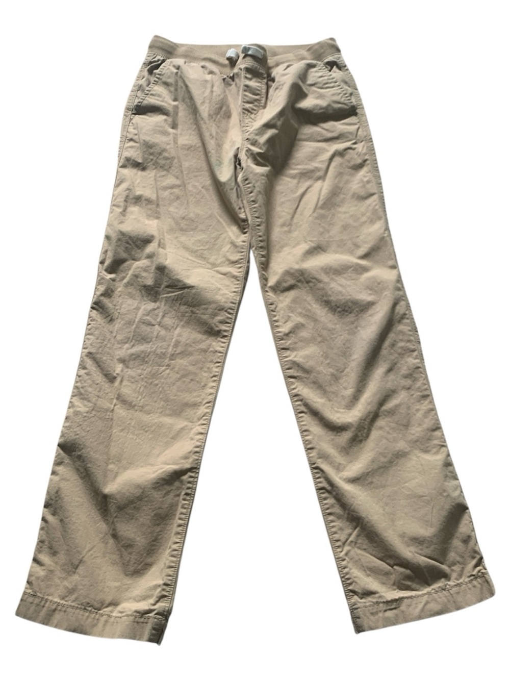 Lands' End Kids Straight-Leg Drawstring Khakis in Tan